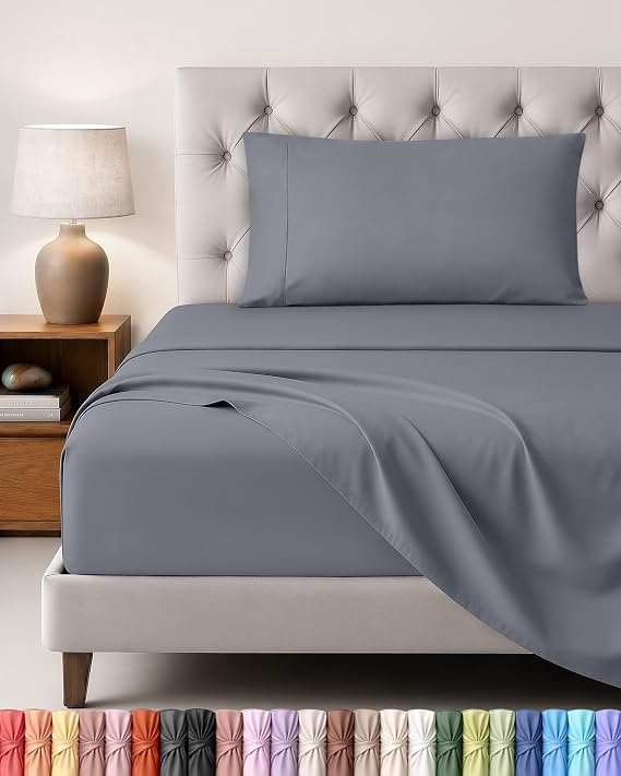 Utopia Bedding 3-Piece Sheet Set, 90 x 190 cm, Grey