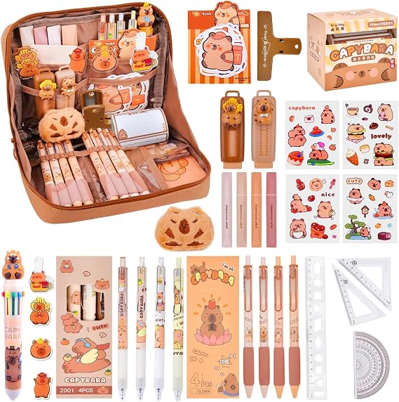 Capybara Pencil Case, Cute Capybara Stationery Set Include
