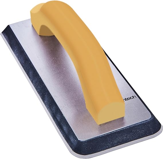 Amtech - Tile Grout Float for Even Spreading and Smooth Finish, Home DIY, Dual-Edged Design, Durable with High-Density Foam Pad and Aluminium Plate, Rounded Corners Prevent Damage (24 x 10cm)