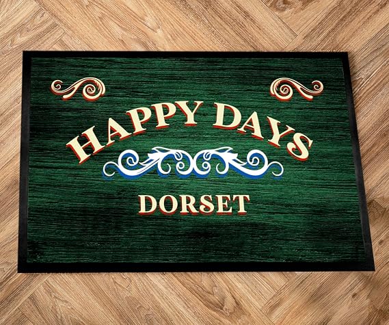 Artylicious Personalised Barge Narrow Boat Mat - vintage style Canal Boat, door mat 60 x 40cm - boating accessories gift (Green)