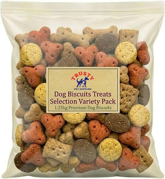 Dog Biscuits Treats Selection Mix 1.25kg | Dog Biscuits Variety Pack | Snacks & Training Treats for Dogs | Dog Treats for Small, Medium & Large Dogs | By Trusty Pet Supplies