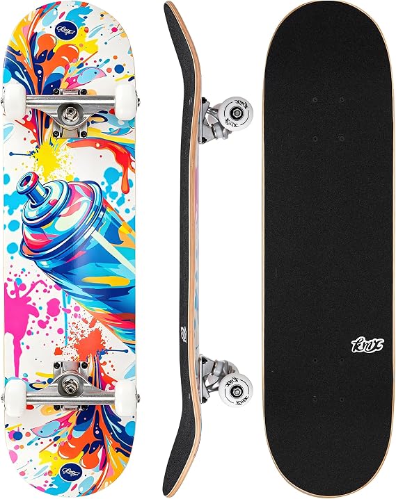 KMX Complete Beginner Skateboard with Cool Graphic + Skate Tool