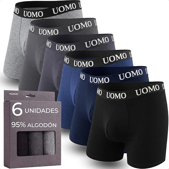 Men's Breathable Cotton Boxer Briefs Pack of 6