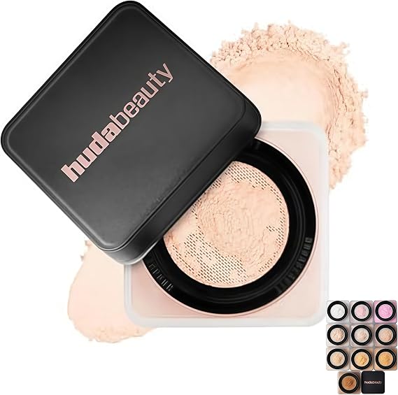 Huda Beauty Easy Bake Loose Baking & Setting Powder -Non Cakey Finish Locks In Foundation, Loose Setting Powder Translucent For Natural Look And Everyday Use (Cupcake)