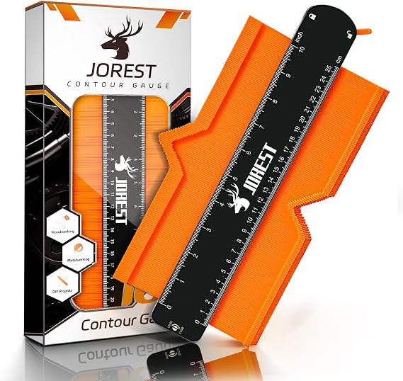 JOREST Contour Gauge 25 cm, Original Christmas Gifts for Man Father, Contour Copier, Angle Ruler, Shape Protractor for Tiles Floors/Parquet Laminate/Wood