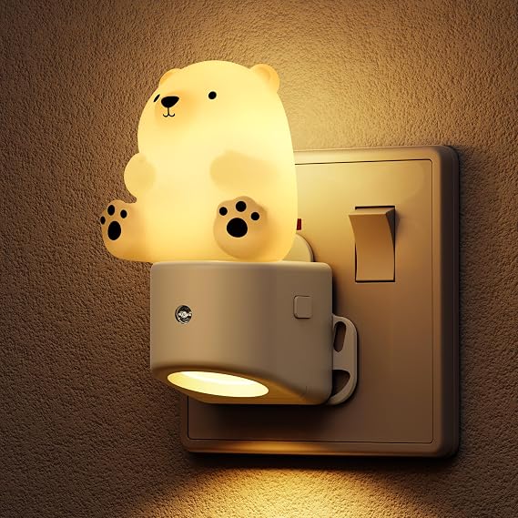 LOHAS-LED Night Light, 3D Bear Plug in Night Light, Dusk to Dawn Sensor