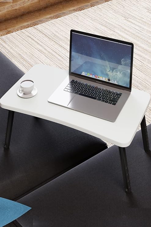 interGO-Renkli Laptop Sehpası Katlanabilir Yatak Koltuk Üstü Kahvaltı Bilgisayar Sehpası (Beyaz)