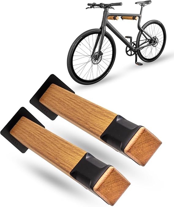 PARAX Bicycle Wall Mount (Wood, 20 kg) - Modern Design from Germany - Sustainable Bike Storage