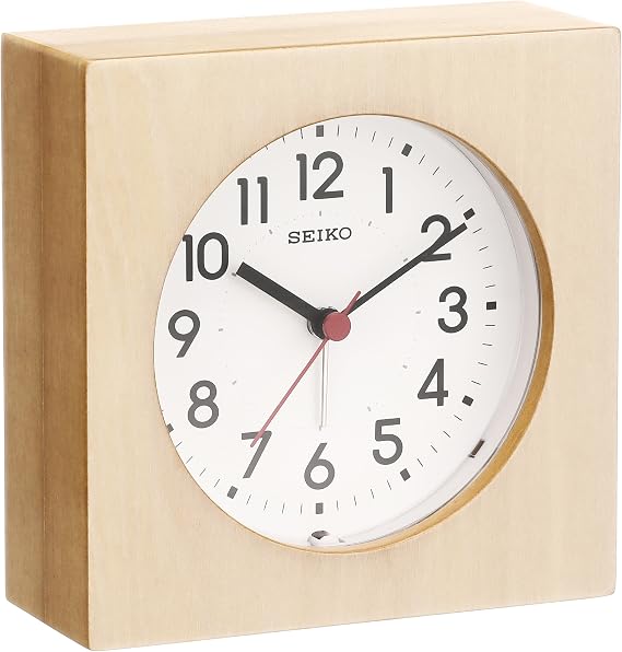 Seiko KR501A SEIKO Clock, Wall Clock, Dual Use, Analog Alarm, Wooden Frame, Natural Color Wood