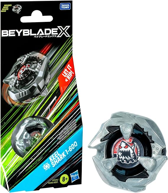 Beyblade X Keel Shark 1-60Q Booster Pack Set with Attack Type Top; Authentic Takara Tomy Battle Top Game/Toy for Boys and Girls 8+