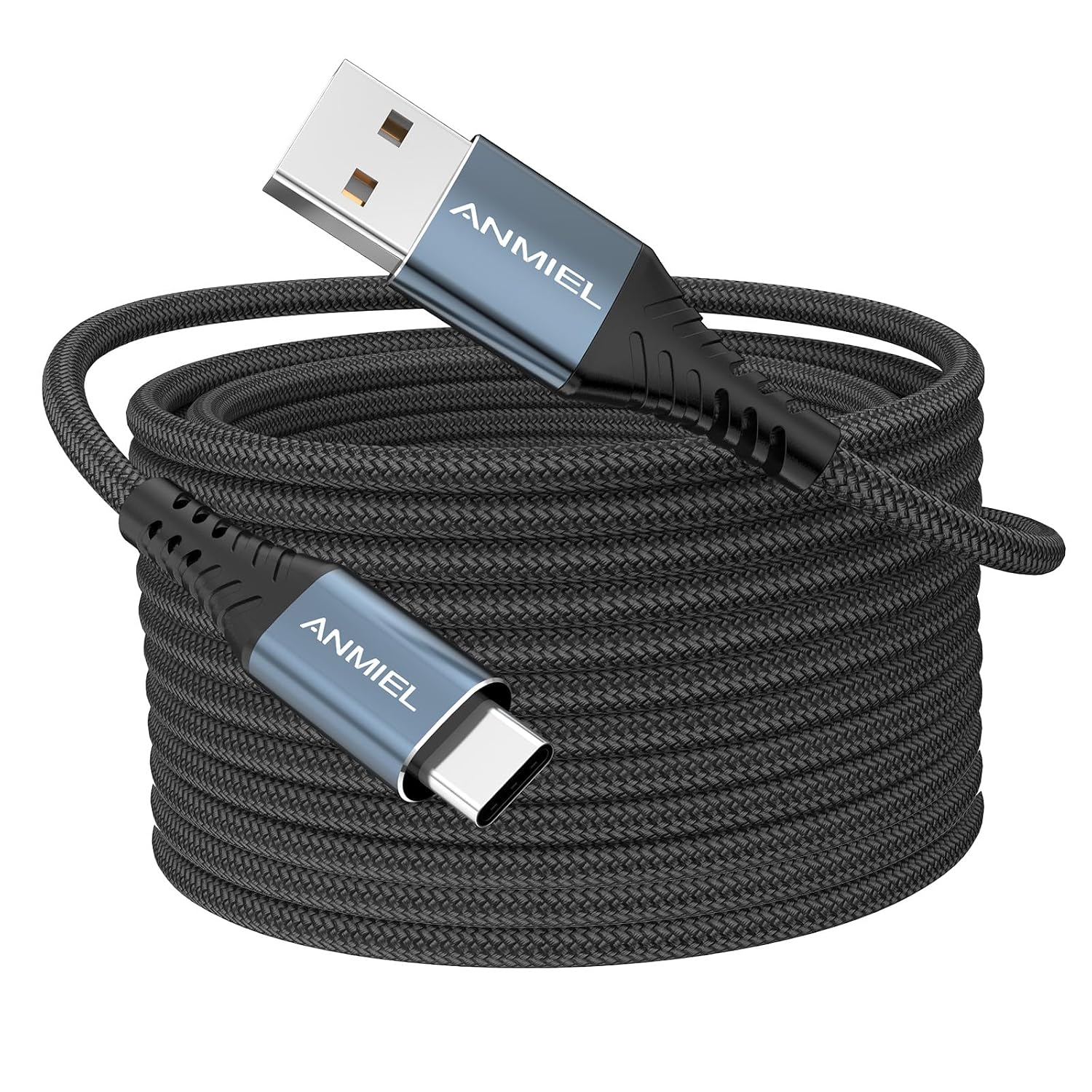 Extra Long USB Type-C 7M Fast Charging Cable, USB C to A Quick Charger Cord Compatible Samsung Galaxy S10 S9 S8 Plus, Braided Type C Charger for Note 10 9 8, LG V50 V40 G8 G7-Black