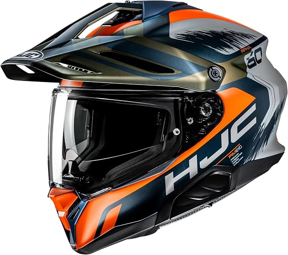 HJC RPHA 60 Adventure Motorcycle Helmet Quid Orange Grey Black ECE2206, with Tinted Visor and Max Vision Pinlock Antifog Insert Included (S)