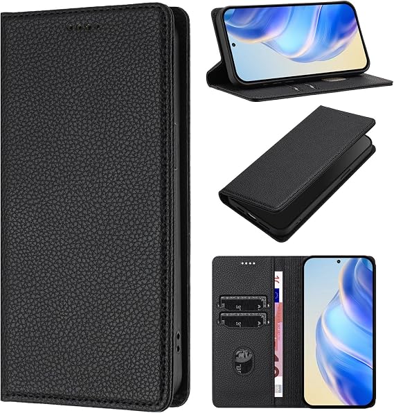 Case for Sharp Aquos R10 Case, Leather Wallet Book Flip Folio Stand View Compatible with Sharp Aquos R10 Phone Cover Black