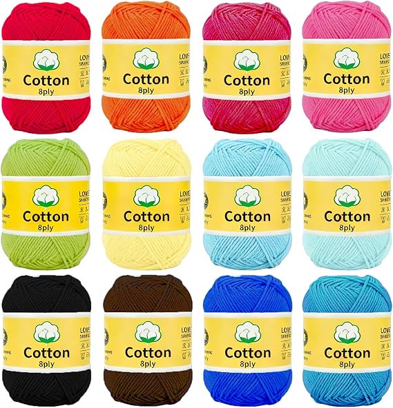 Cotton Crochet Yarn, 100% Cotton DK Yarn for Crochet
