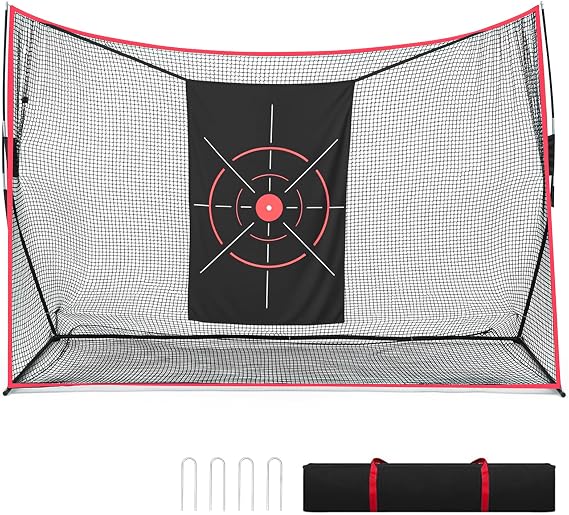Golf Practice Net for Backyard, 10x7 FT Large Golf Net with Frame and Carry Bag, Ideal for Driving, Chipping, Pitching and Swing Training, Indoor Outdoor Use