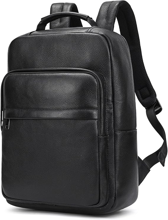 Genuine Leather Laptop Backpack 15,6 inch Mens Womens Laptop Bags Back Pack Casual Daypack for Work College School Travel
