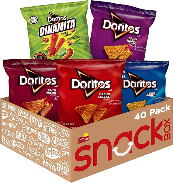 Doritos Flavored Tortilla Chips Variety Pack, 40 Count Pack of 1