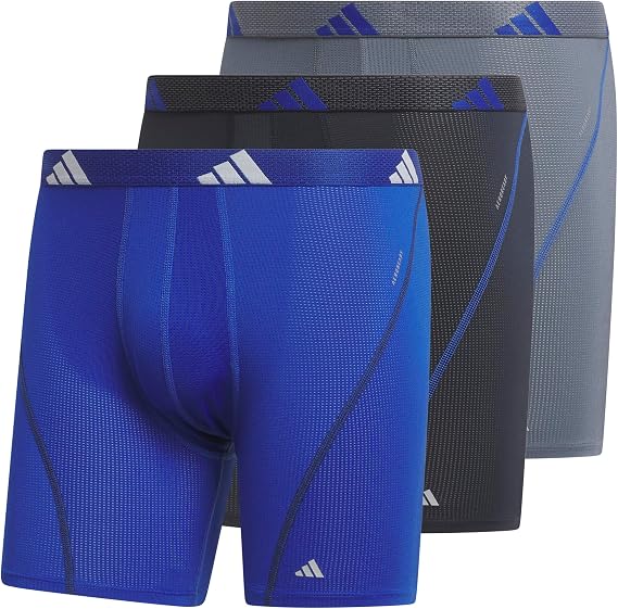 adidas Men's Performance Athletic Mesh Boxer Brief Underwear 3-pack, Moisture Wicking, Sport Comfort Boxer Briefs (pack of 3)
