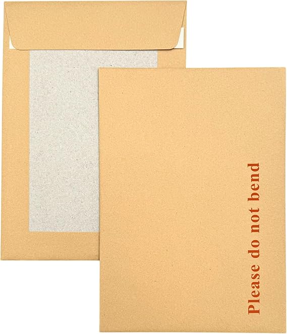 Double Dragon 20-Pack A5 C5 Manilla Hard Board Backed Envelopes | 229mm x 162mm | 'Please Do Not Bend' Printed | Padded & Tamper-Proof | Self-Seal Closure