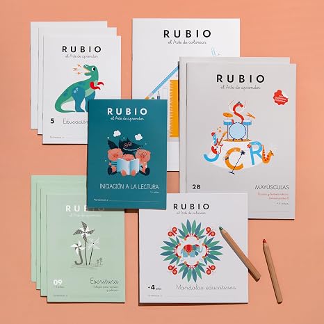 Pack de cuadernos RUBIO Educación Infantil +4 años. Contiene 12 cuadernos. (PACKS ESCOLARES)