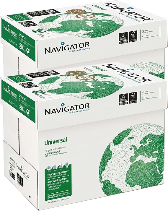 NAVIGATOR NAVA480-2 A4, 80 g/m² Universal Paper 10x Reams (5,000 Sheets) - 2x Box