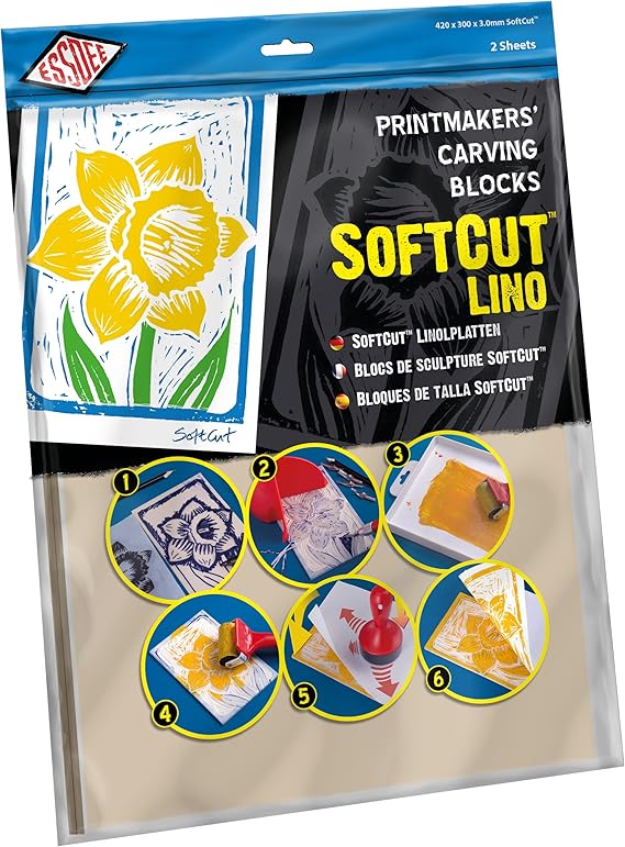 Essdee SoftCut Printmaking and Carving Blocks (420 x 300 x 3.0 mm Pack of 2) [Energy Class A]