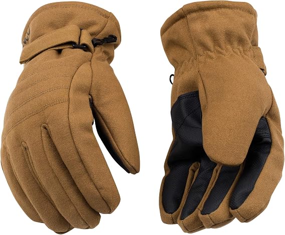 Kinco HydroFlector™ Lined Waterproof Brown Duck Ski Glove with Pull-Strap