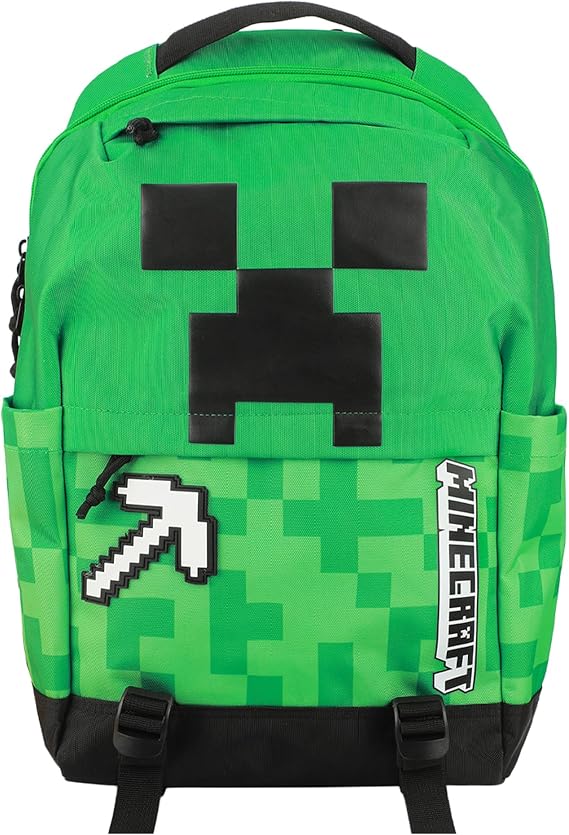 Minecraft Creeper & Pickax Green 17.5" Backpack