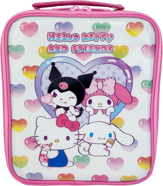 Blueprint Collections Hello Kitty Lunch Bag | Insulated Kawaii Lunch Box for Kids & Adults | Insulated Lunch Bag | Featuring Kuromi & Cinnamoroll | Sanrio Gifts