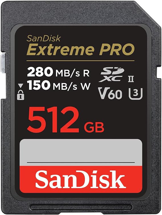 SanDisk Extreme PRO SDXC UHS-II Hafıza Kartı V60 512 GB (280 MB/s, 6K, 4K UHD, U3, C10, Rescue PRO Deluxe)