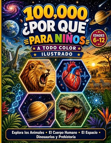 100000 Porqués Libro Ilustrado a Todo Color para Niños: Una Enciclopedia Completa para Niños de 6 a 12 Años que Explora los Animales, el Cuerpo Humano, el Espacio, los Dinosaurios y la Prehistoria