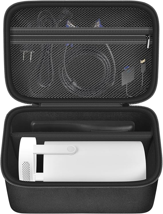 Upgraded Mini Projector Case Compatible with Magcubic HY300Pro+ / HY300PRO for ENUOSUMA HY300 ULTRA for Alwtniet Portable Projector 4K 1080P Support, Storage Organizer for Accessories-Black (Bag Only)