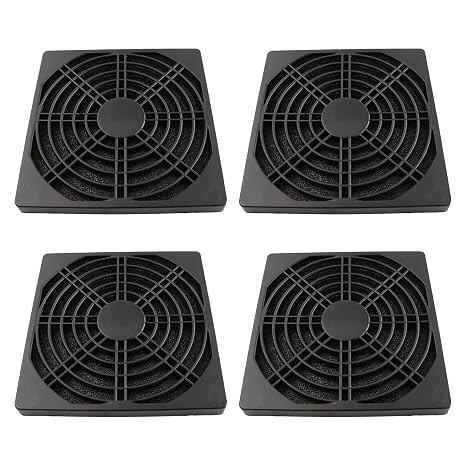 120mm Black Square Plastic Cooling Fan Filter Cover, Dust Screen for Filter Fan Chassis, PC Computer Case, Server Case, Mesh Design, Effectively Dustproof