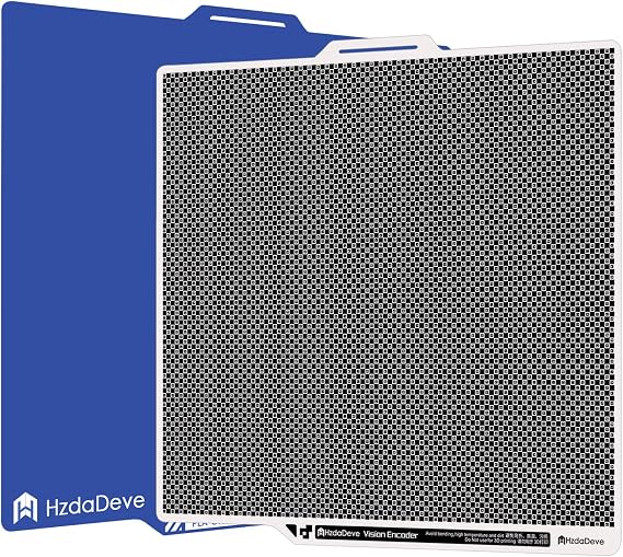 HzdaDeve X2D Vision Encoder and X2D Cool Plate Double Sided Smooth Cold Build Plate PEI Sheet Platform 257.5X257.5MM Advanced Accuracy Calibration Tool 5-Minute Calibration for Bambu Lab 3D Printer
