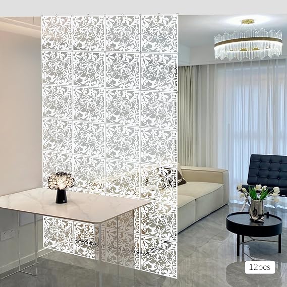 Partitions Panel Screen Hanging Room Divider 12Pcs Hanging Room Divider Screen for Home, Livingroom, Bedroom, Kitchen, Dining Room, Hotel, Office & Bar Decoration
