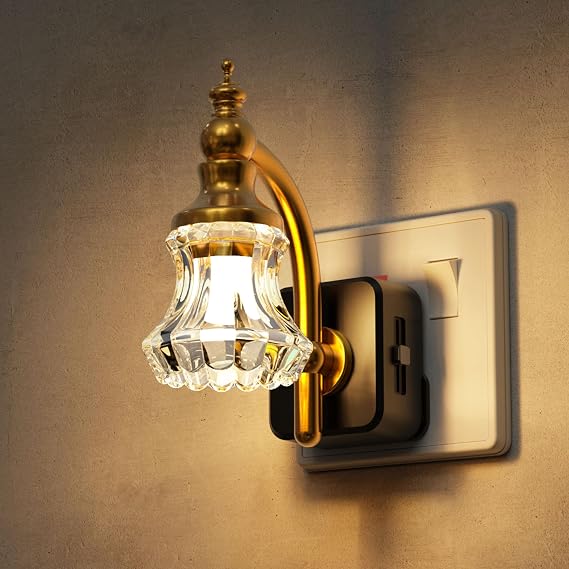 LOHAS-LED Night Light, Night Lights Plug in Wall, Glass Flower Nightlight [Energy Class F]