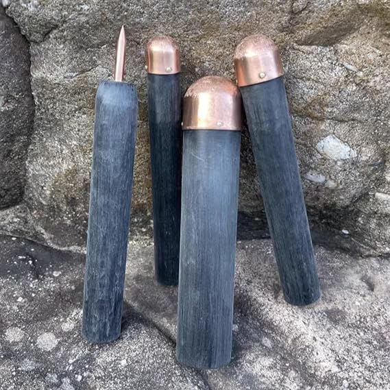 Flint Knapping Tools Set, Dragon Crystal Stone Age Kit with 3 Copper Boppers and 1 Pressure Flaker for Beginners and Pros, Ideal for Crafting and Napping