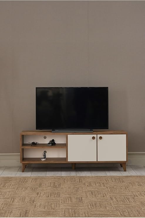 Kapaklı Tv Sehpası 140X40X35 Cm (Beyaz - Atlantik Çam)