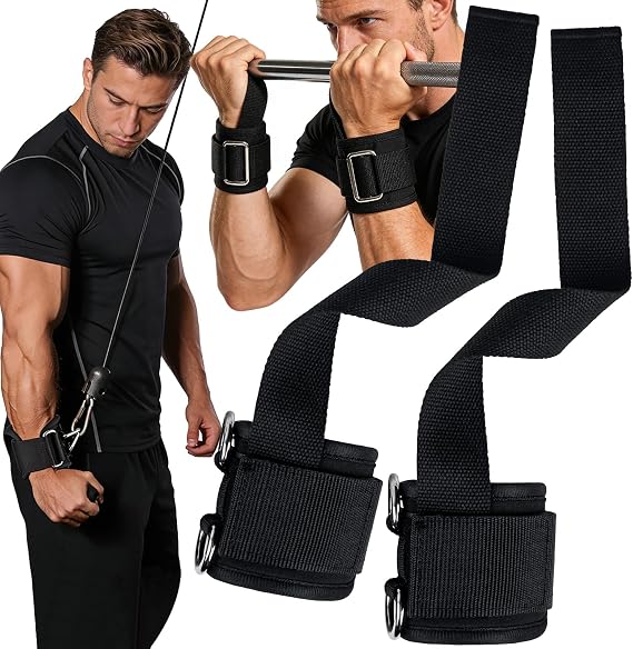 2PCS Weight Lifting Straps, 2-in-1 Anti-Slip Gym Straps with Comfortable