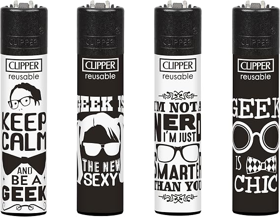 4 X Clipper Lighters (nerd Sentences)