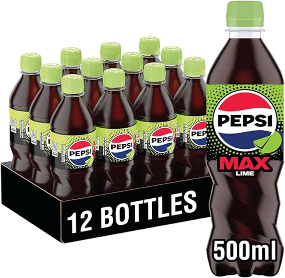 Pepsi Max Lime Cola | 500ml Bottle | 12 Pack
