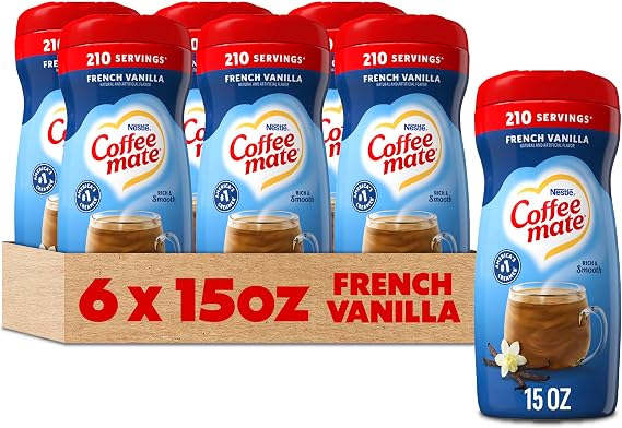 Coffee-Mate French Vanilla Powdered Coffee Creamer, 15-Ounce Packages (Pack of 6) by Coffee-mate [Foods]