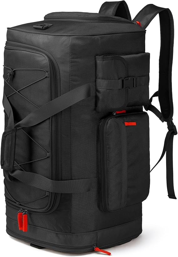 Travel Bag Men's 70L Large Sports Bag Weekender Backpack with Shoe Compartment Waterproof Training Bag Women's Overnight Travel Gym Bag for Travel Camping Fitness Black