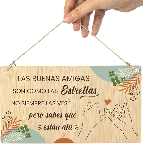 CONTRAXT Original friend gifts. Detail idea Original gifts for best friends special forever birthday farewell Christmas Decorative sheet with phrases wall (Amiga)