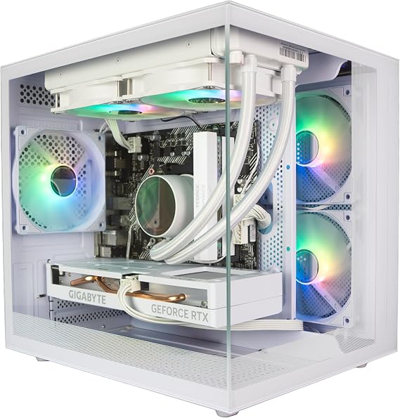 ionz Gaming PC - Desktop Computer, Ryzen 7 5700X, NVIDIA RTX 5060,16GB RAM 1TB NVMe SSD, 240mm AIO, Windows 11, 600W 80+ PSU, WiFi (KZ-900 v1, White)