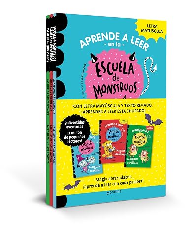 Aprender a leer en la Escuela de Monstruos - Pack con los libros 1, 2 y 3: En letra MAYÚSCULA para aprender a leer (Libros para niños a partir de 5 ... (libros para niños a partir de 5 años)