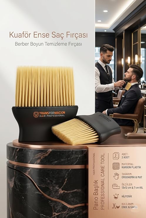 Transformacion 2'Lİ Kuaför Ense Saç Fırçası - Berber Boyun Temizleme Fırçası 719124
