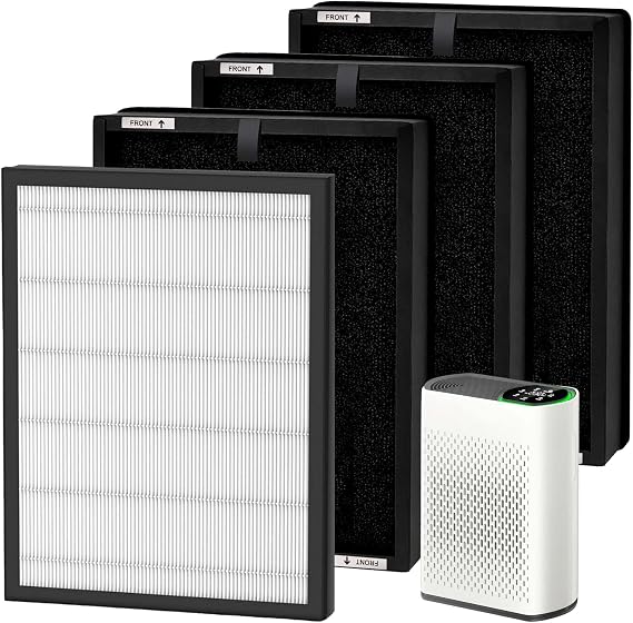 HAP602 Replacement Filter Compatible with ECOSELF HAP602/ HAP602WF Air Purifier, 4 Pack