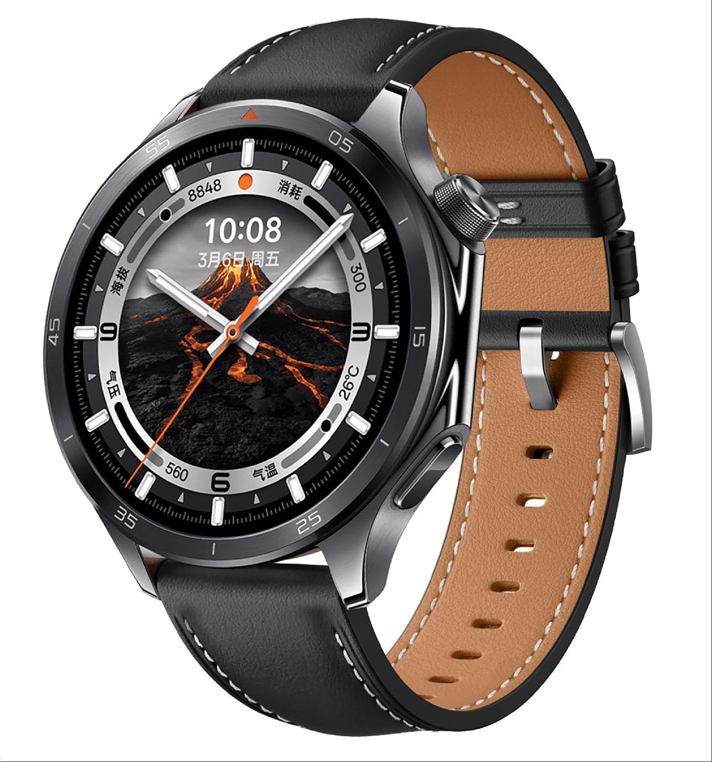 GIOPUEY Straps Compatible with OnePlus Watch 322R, Genuine Leather Strap [Wear Resistant] [Transpirable] Bracelet - Black