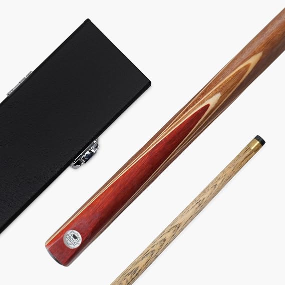 FALCON 2 Piece Centre Joint Traditional Matching Ash Snooker Pool Cue with Machine Spliced Butt and 9.5mm Tip